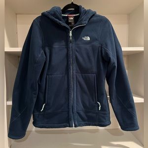 THE NORTH FACE Mezzaluna Full Zip Hoodie Lined
Jacket in Teal Size Medium